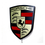 Cartel Luminoso Led Escudo Porsche Autos Deco Vintage