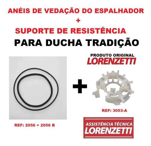 Kit Anel De Vedação + Suporte Resistência Ducha Tradição 