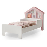 Cama Casinha Princesa Cristal Com Nichos Solteiro - Rose