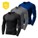 Kit 3 Camisetas Térmica Proteção Solar Uv 50 Segunda Pele