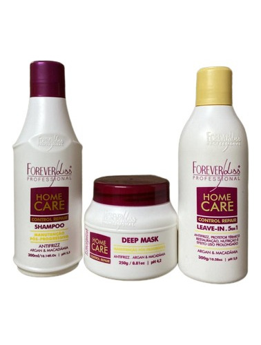 Kit Shampoo +máscara E Leave-in 300ml Home Care Forever Liss