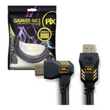 Cabo Hdmi 2.0 Gamer 2m 90 Graus 4k Ultra Hd 3d 19p 2 Metros