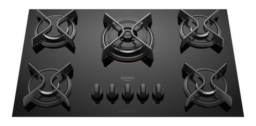 Cooktop Dako Supreme 5 Bocas Tripla Chama Preto Bvolt