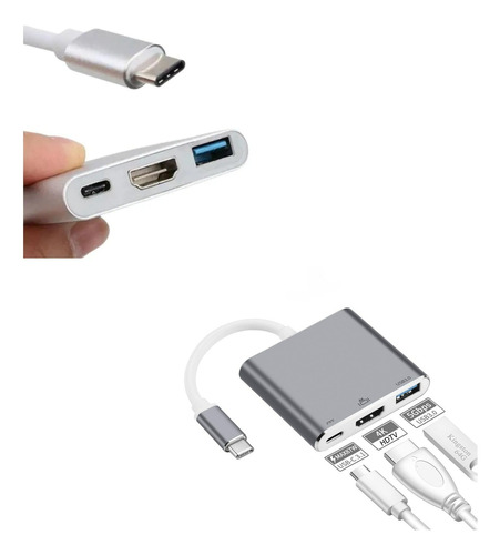 Adaptador Hdmi 4k Hub Usb-c 3.1 Para Macbook Pro Air M2 2022