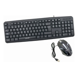 Combo De Teclado Y Mouse Alambrico Iv-13 Español  20 Piezas