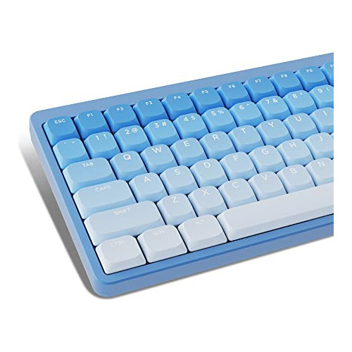 Keycaps Low Profile En Color Azul Degrade Cherry Gateron Mx