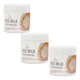 Kit 3 Exfoliantes En Gel De Arroz Axiu Rice Mild 200 Ml