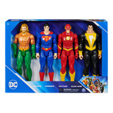 Dc  Spin Master Set 4 Figuras: Aquaman, Superman, Flash, Black Adam 30.48 Cm