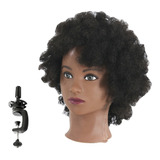 Maniqui Simulador Afro Cabeza 100% Cabello Humano 