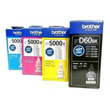 Kit De 4 Tintas Originales Brother -d60bk Bt5001 C M Y K