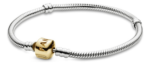 Brazalete Cadena De Serpiente Pandora Moments Dos Tonos Color Plata Talla 18 Cm