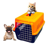 Caja Transportadora Gato Canil Para Perros Jaula Roro Canil Gatos Naranja Negro