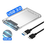 Case Para Hd Externo Transparente Usb 3.0 Notebook Sata 2.5