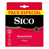 Sico Sensitive, Condones De Hule Látex Natural Con 16 Piezas