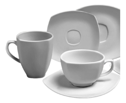 24 Piezas Porcelana Tsuji 2400 Cuadrados Tazas Te + Plato Ss