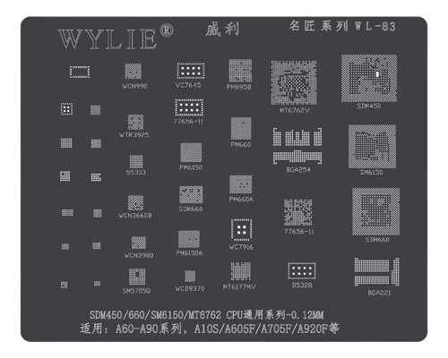 Stencil Black Bga Para Samsung A10s A60 Ao A90 Wylie Wl-83