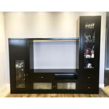 Mueble Rack Tv Centro Entretenimiento - Laqueado Chocolate