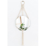 Espejo De Pared Colgante Mkono Con Colgador De Macrame Decor