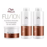 Kit Wella Fusion Shampoo 1l+condicionador 1 L+máscara 500 Ml