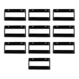 Porta Placas Negro Liso Personalizable Plástico 10 Par