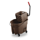 Cubeta Con Exprimidor Rubbermaid Wavebrake 33 Lt / 35 Qt Color Café