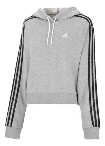 Buzo adidas Essentials 3 Stripes Mujer En Gris | Dexter