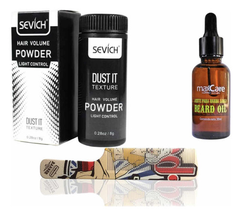 Polvo Matizador Sevich, Alto Volumen+ Peineta+aceite Barba