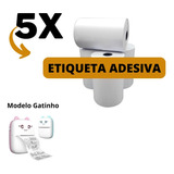 Etiqueta Adesiva Para Mini Impressora Gatinho - 5 Rolos