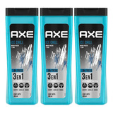 3 Jabón Líquido 3 En 1 Axe Ice Chill 400 Ml