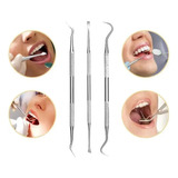 Kit De Limpieza Bucal  Básico  3 Piezas Dental  Acero Inoxi 