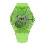 Reloj Swatch Unisex Kiwi Vibes Verde Suog118 Silicona Color De La Malla Verde Claro Color Del Fondo Verde Claro