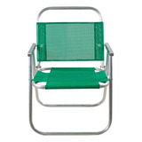 Cadeira De Praia Alumínio Reforçada Até 150kg Cor Verde Bandeira