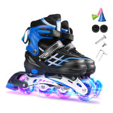 Patines En Línea Con Luz Iluminadora Ajustables Para Jóvenes