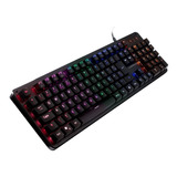 Teclado Gamer Warrior Dunky Mecânico Rainbow Switch Blue Cor De Teclado Preto Idioma Português Brasil