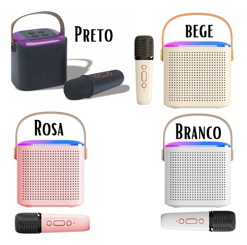 Mini Caixinha Som Bluetooth C Alça Microfone Sem Fio Karaoke