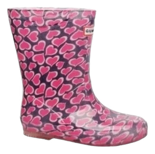 Bota Niña Niños Lluvia Goma Pvc Caña Media Gummi Welli Kids