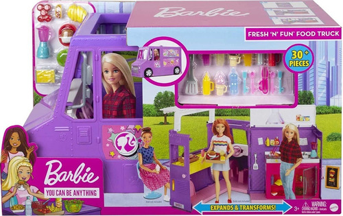 Camion Barbie Food Truck, 25 Accesorios, Mattel Gmw07
