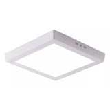 Foco Panel Led 18w Plafón Cuadrado Marco Blanco Sobrepuesto 22x22 Cm Luz Fría 6000°k 220v Demasled