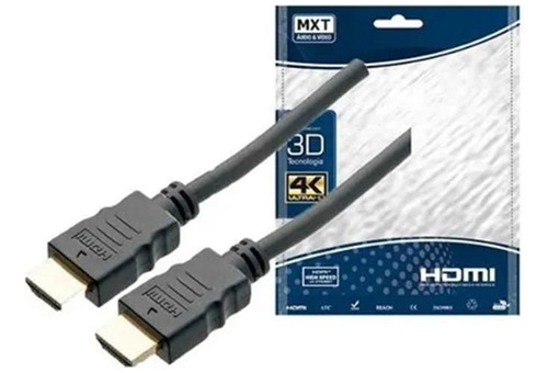 Cabo Hdmi 4k Ultra Hd 30awg 3d 2.0 Dourado 1.8m Mxt