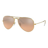 Gafas De Sol Ray-ban Aviator Gradient Standard Con Marco De Metal Color Polished Gold, Lente Silver/pink De Cristal Espejada, Varilla Polished Gold De Metal - Rb3025