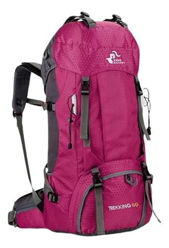 Mochila Viaje Trekking 60 Litros Y Cubre Bolso Impermeable