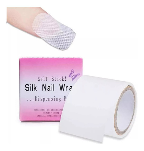 Rollo Fibra De Vidrio Adhesiva Silk Nail Wrap Uñas Gel Uv