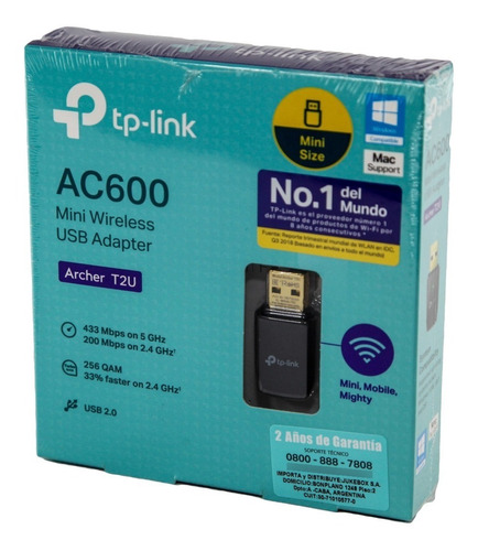 Adaptador Usb Wifi Red Ac600 Dual Band Tp-link Archer Htec