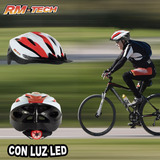 Casco Bici C/luz Ajustable Adulto Blanco/rojo Stockrider