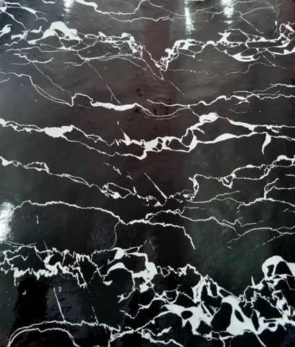 Vinilo Autoadhesivo Rollo Simil Marmol Carrara Negro 1,22 Mt