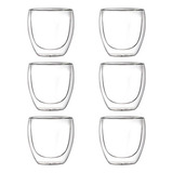 6 Tazas De Café De Doble Pared, Vidrio Aislante Para Beber 