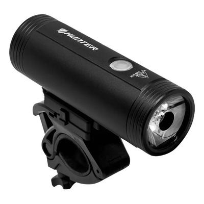 Lampara Led Recargable Hunter 1100 Lm Para Bicicleta Negro
