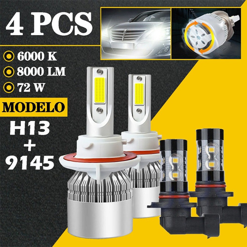 H13 9145 Blanco Kit Faros Led Luz Alta/baja Para Jeep