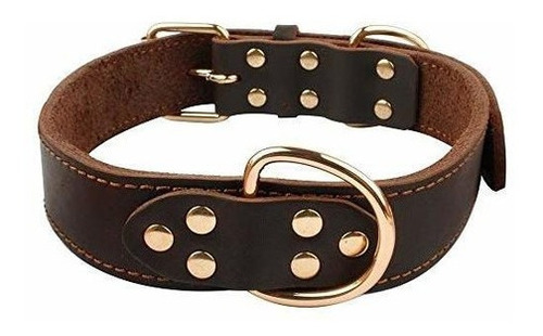 Collar De Perro De Cuero Marrón Suave