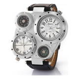 Reloj Oulm Thermometer Compass Two Time Zone Hombre